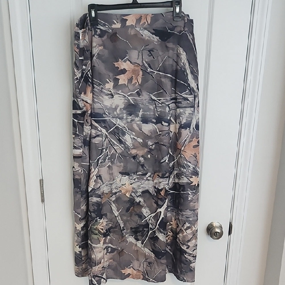 Nature-Inspired Camouflage Maxi Skirt